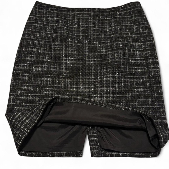 Karl Lagerfeld Black Tweed Bouclé Pencil Skirt Women’s 16 Lined Knit Workwear - Picture 3 of 7